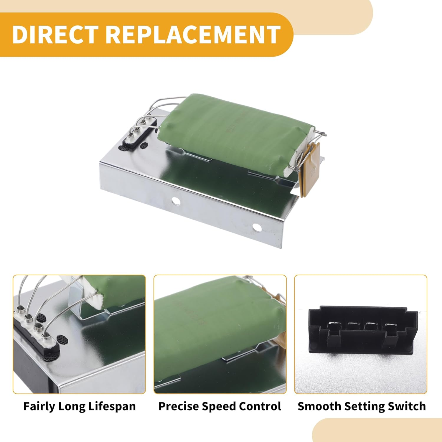 X AUTOHAUX HVAC Blower Motor Resistor Heater Blower Resistor No.Jdal152449B/59929/Vpm9064/Al152449 for John Deere 2014-2020 Plastic Metal 1 Pcs image number 4