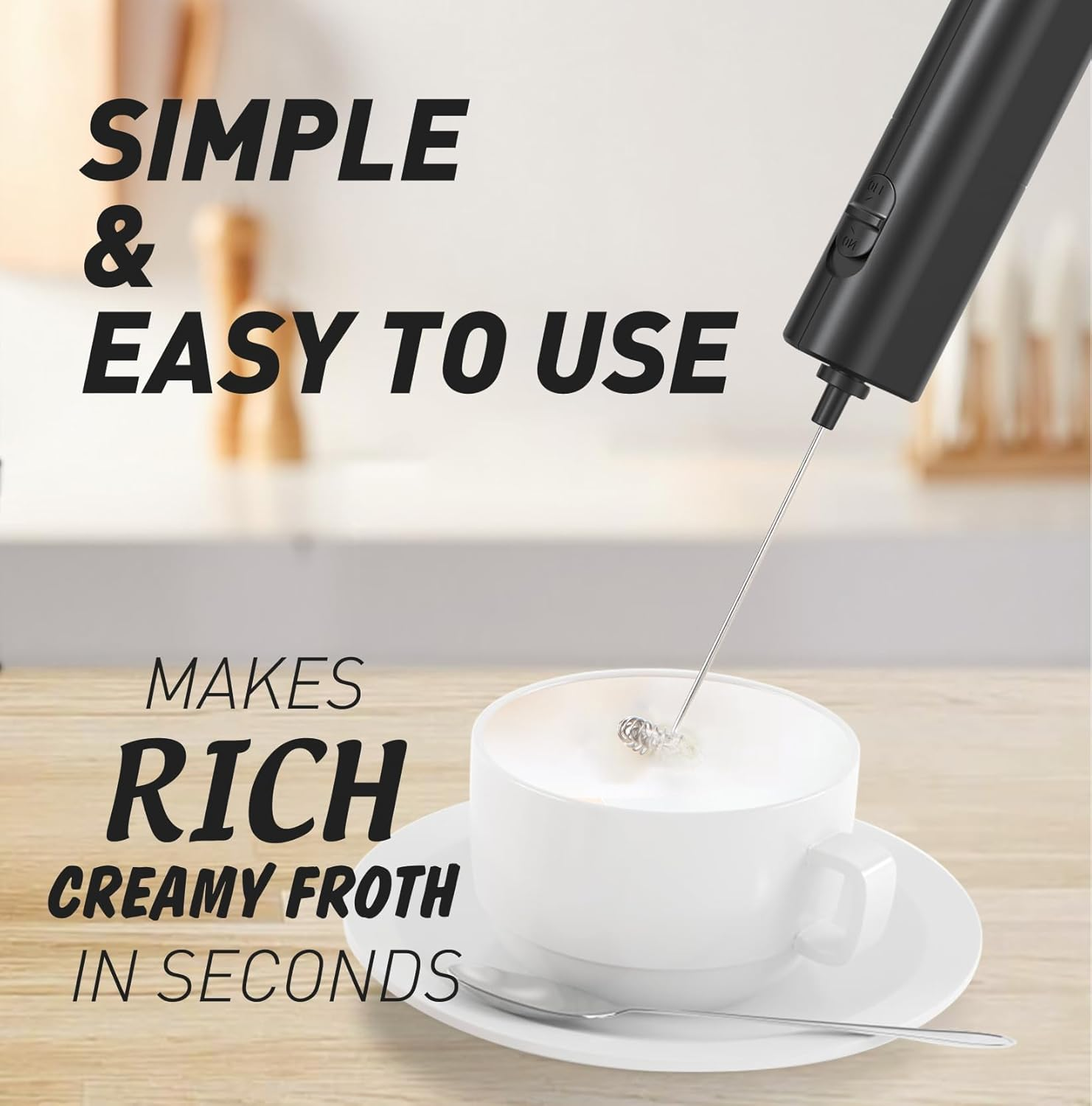 YBVABE Milk Frother Handheld - Create Caf&eacute;-Quality Froth in Seconds - Ultimate Barista-Grade Foam Maker for Coffee, Matcha, and More - Perfect for Latte, Cappuccino, and Hot Chocolate Enthusiasts image number 1