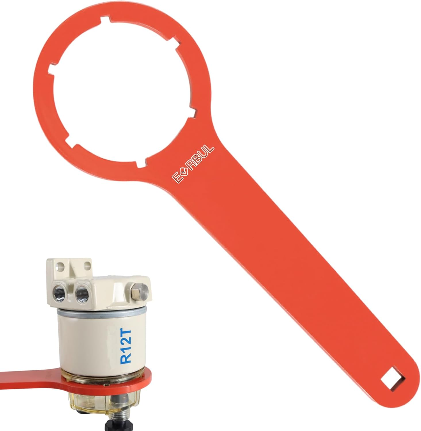 EVRBUL Fuel Filter Water Separator Water Collection Bowl Wrench Installation & Removal Tool Compatible with R12T Water Separator for Marine Outboard Motor image number 1