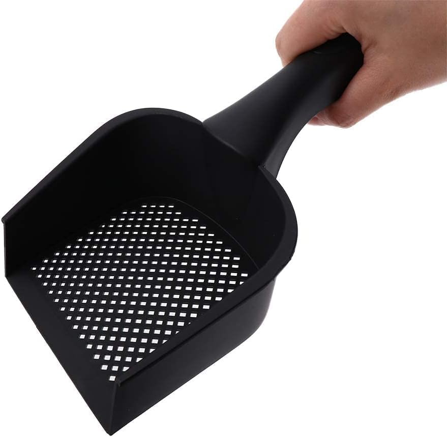 Large Cat Litter Scoop Flat Leading Edge Pet Poo Shovel Cat Fine Sand Scooper Sand Waste Scooper Easy to Clean Cat Toilet Products (Black, 28.8 * 10 * 3CM) image number 6