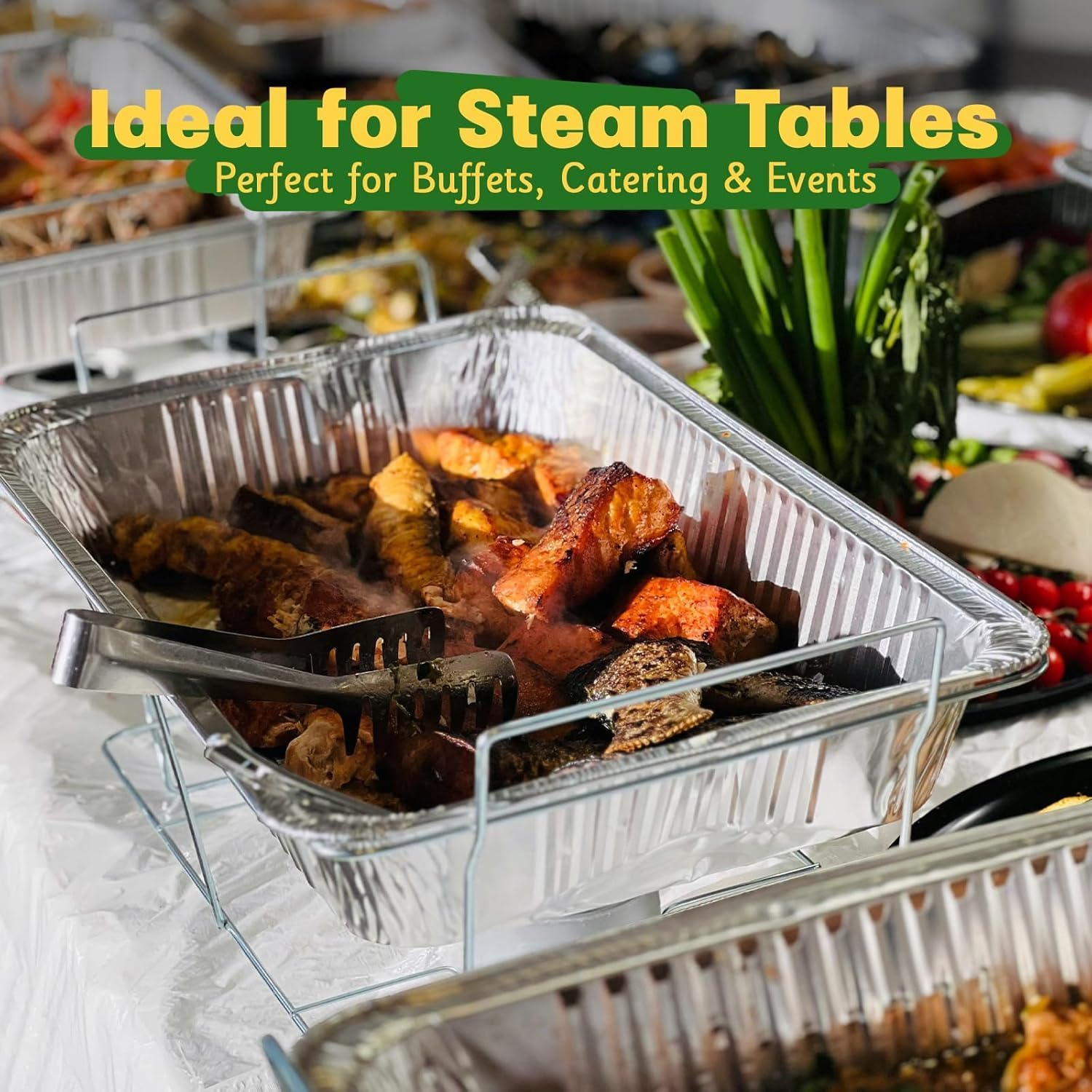 20-Pack Aluminum Pans with Lids, 3500Ml Capacity Foil Food Containers with Lids, Disposable Tin Foil Pans for Baking, Meal Prep and Freezer, Takeout(With Lid, Large 32X26X6Cm) image number 5