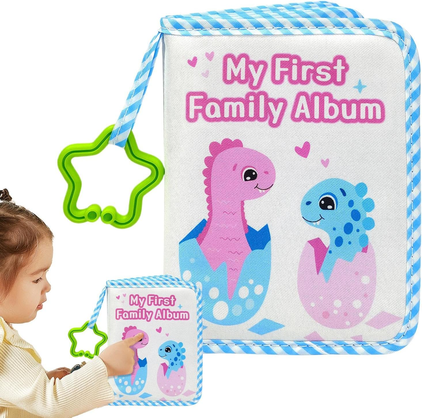 Baby Photo Album - Babies Photo Book Albums | Animal Pattern Soft Memory Books with Star Hook | Keepsake Record Books | Holds 17 Photos for Family New-Borns