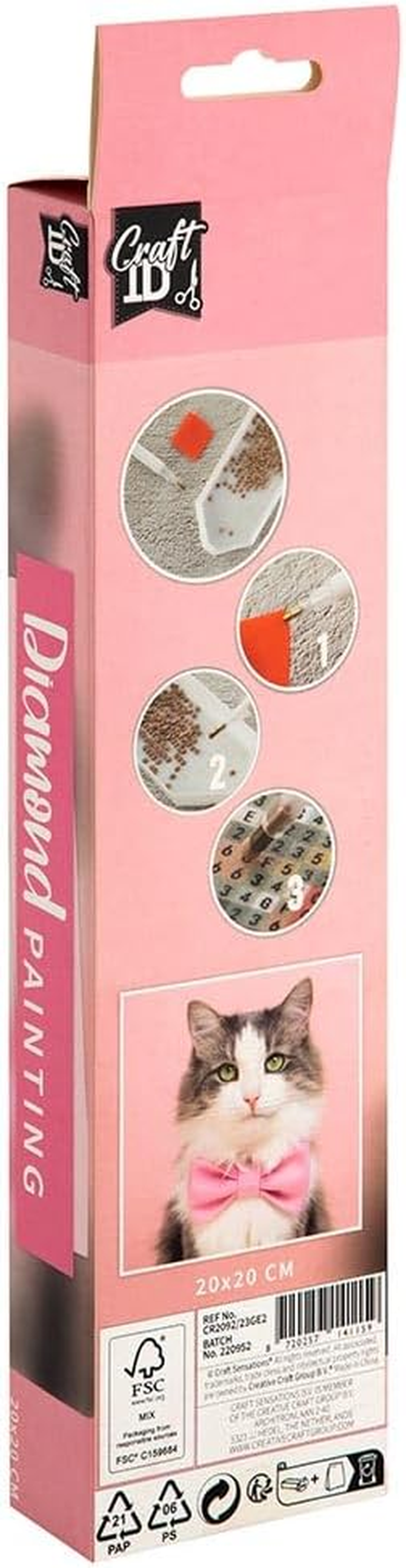 Craft ID Diamond Painting Cat 20 X 20 Cm image number 3