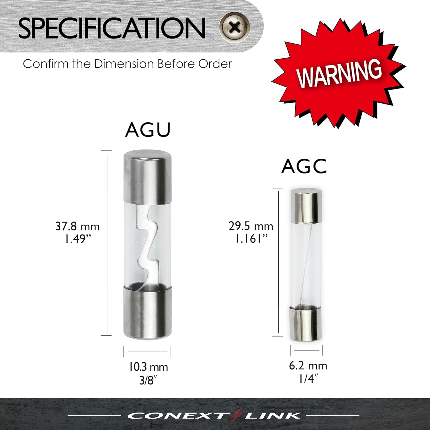 Conext Link AGC5-25 Series Nickel AGC Glass Tube Fuse 25 Pack 5 Amp image number 3