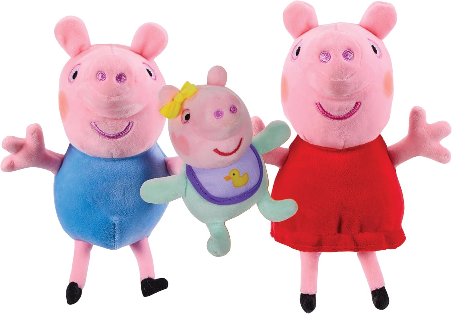 Peppa Pig Plush Toy Set, Soft Polyester Siblings Pack with Peppa, George & Baby Evie, 18Cm X 11Cm X 22Cm, Ages 18+ Months, 0.26Kg image number 3