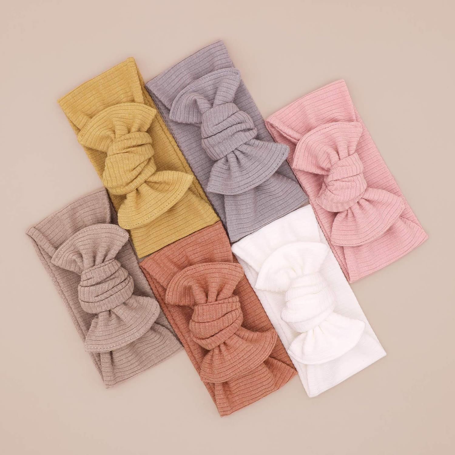 Baby Girls Headbands with Bows Infant Toddler Knit Headwrap Hair Accessories image number 6