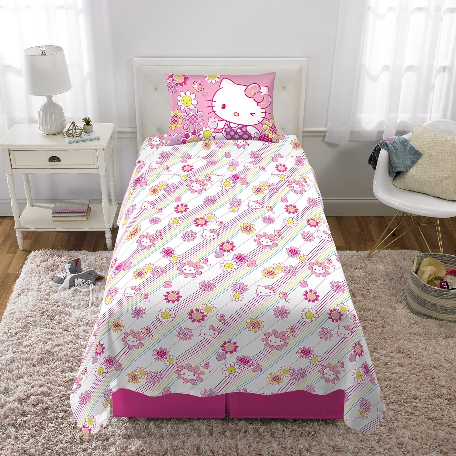 Franco Kids Bedding Super Soft Microfiber Sheet Set, Twin, Hello Kitty image number 2