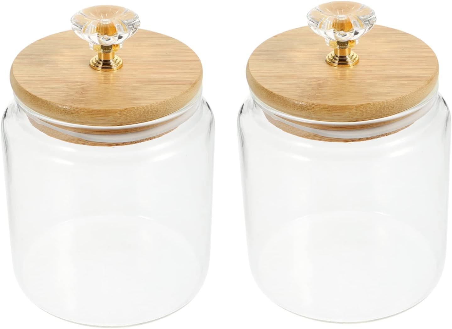 VINTORKY 2Pcs Glass Tea Canisters Loose Tea Canister Multi-Function Container Lid for Kitchen Storage for Dried Fruit and Home Supply image number 2