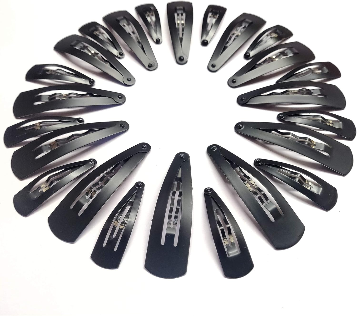 HP HIGH PROFILE Small and Large Combo Set Tic Tac Hair Clips for Women Girls and Children - 24Pcs (Pack of 2) - Black Matte image number 3