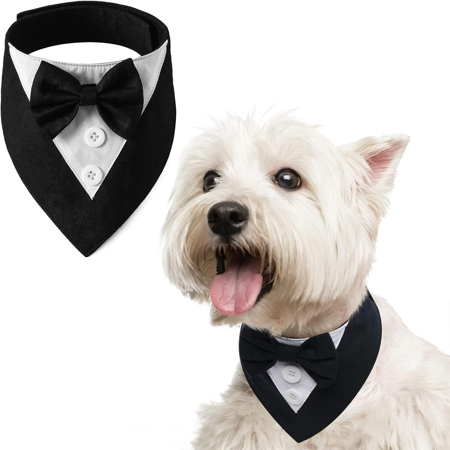 Slowton Formal Dog Tuxedo - Dog Birthday Tux with Bowtie, Adjustable Bandana Collar Costume for Small Medium Large Dogs Dog Wedding Attire for Wedding Engagement Valentines and Birthday Party image number 6