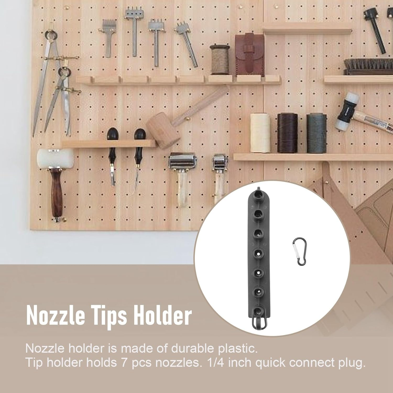 Pressure Washer Nozzle Holder, Holds 7 Nozzle Tips with 1/4 Inch Quick Connect(Without Nozzles) image number 5