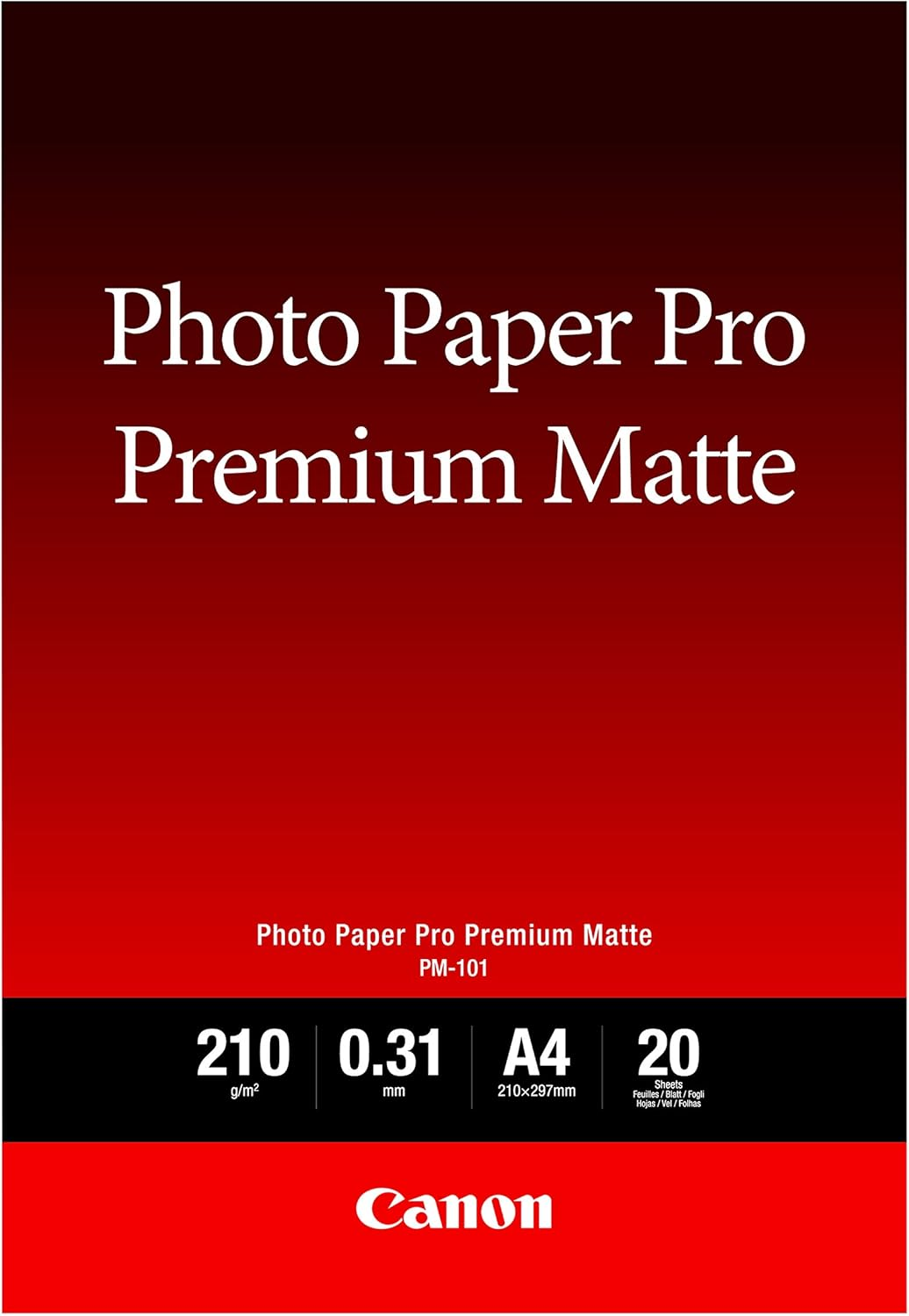Canon 8657B005 Pro Premium PM-101 - Smooth Matte Photo Paper - 310 Micron A4 (210 X 297 Mm) - 210 G/