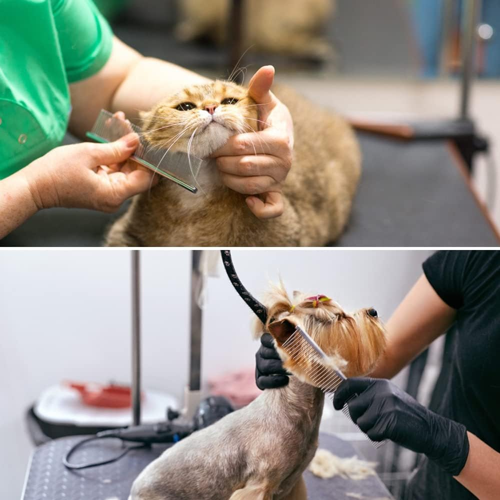 Maxin 1Pcs Pet Undercoat Rake& 1Pcs Dog Cat Comb- Matt Splitters for Dogs, Cats, Rabbits, Long Haired Pets and Knots and Dematting Comb for Pet Grooming (Small 6+11 Teeth Design &16Cm Density Comb) image number 6