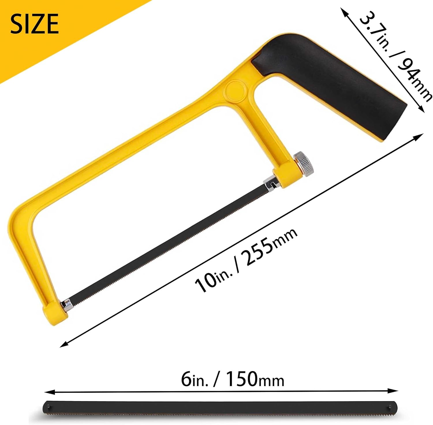 Hanpex 15Cm Mini Hacksaw Frame - 150Mm Extra Fine Cut Junior Hack Saw with Bi-Metal Blade for Metal and Wood image number 6