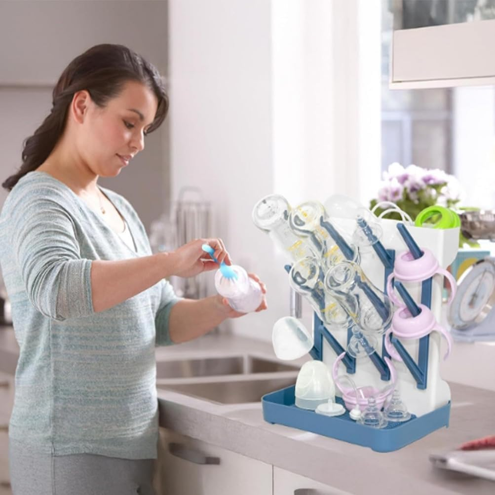 Bottle Drying Rack, Large Vertical Bottle Dryer Rack Holder, Baby Water Cup Drain Shelf, Water Cup Shelf for Bottles, Teats, Cups, Pump Parts and Accessories image number 4