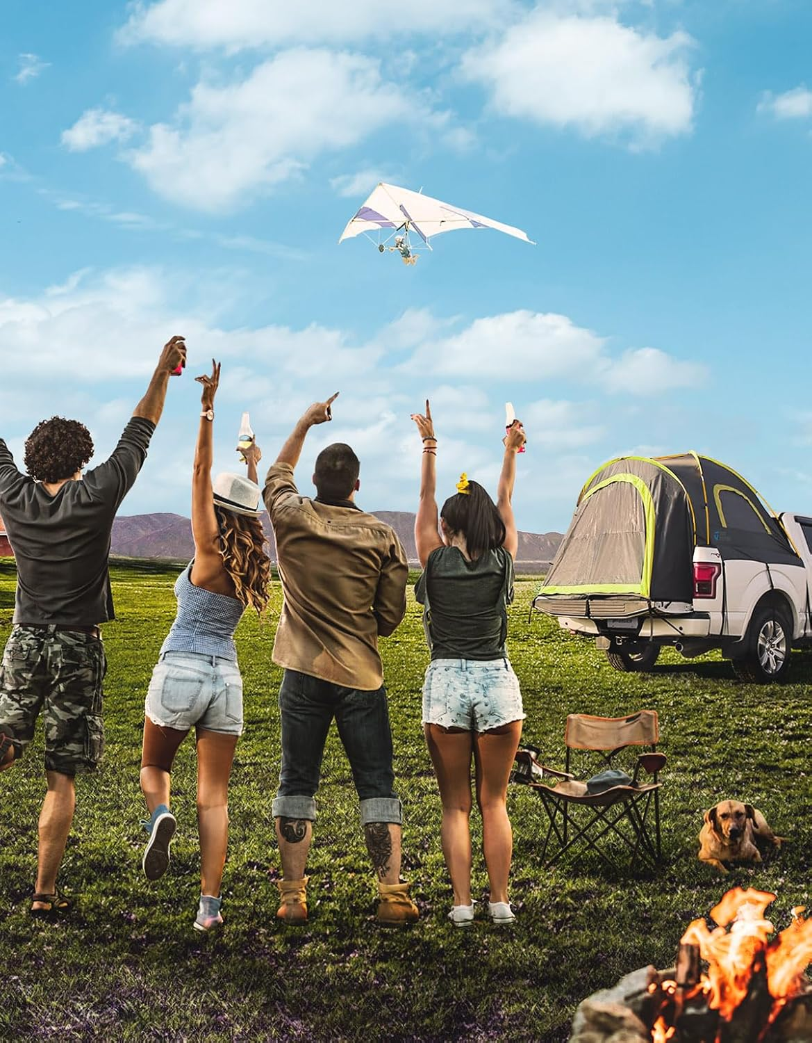 JOYTUTUS Pickup Truck Tent, Waterproof Pu2000Mm Double Layer for 2 Person, Portable Truck Bed Tent image number 1