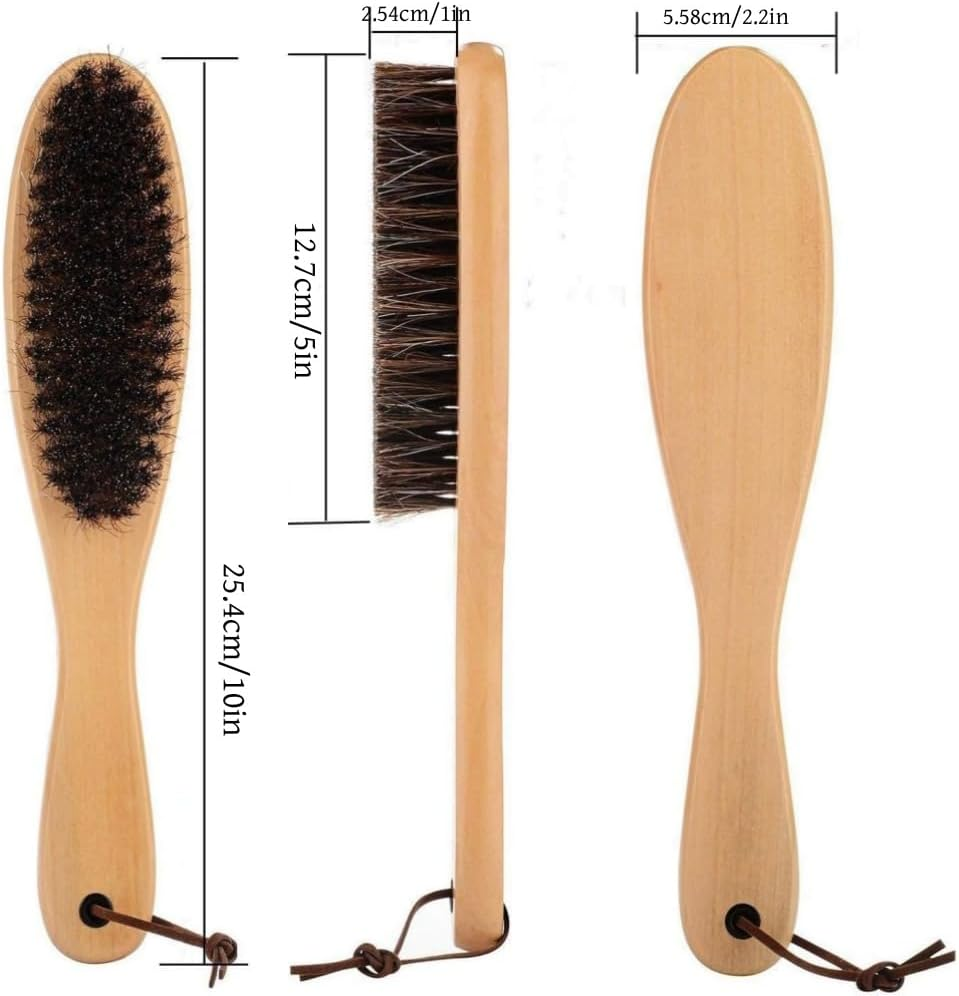 HIDOSNG 1PCS Clothes Brush, Horsehair Garment Brush with Wood Handle, Soft Hair Hat Lint Remover Brush, Suit Brush, Hair Cleaning Kit for Suits Shoes Jacket Furniture image number 4