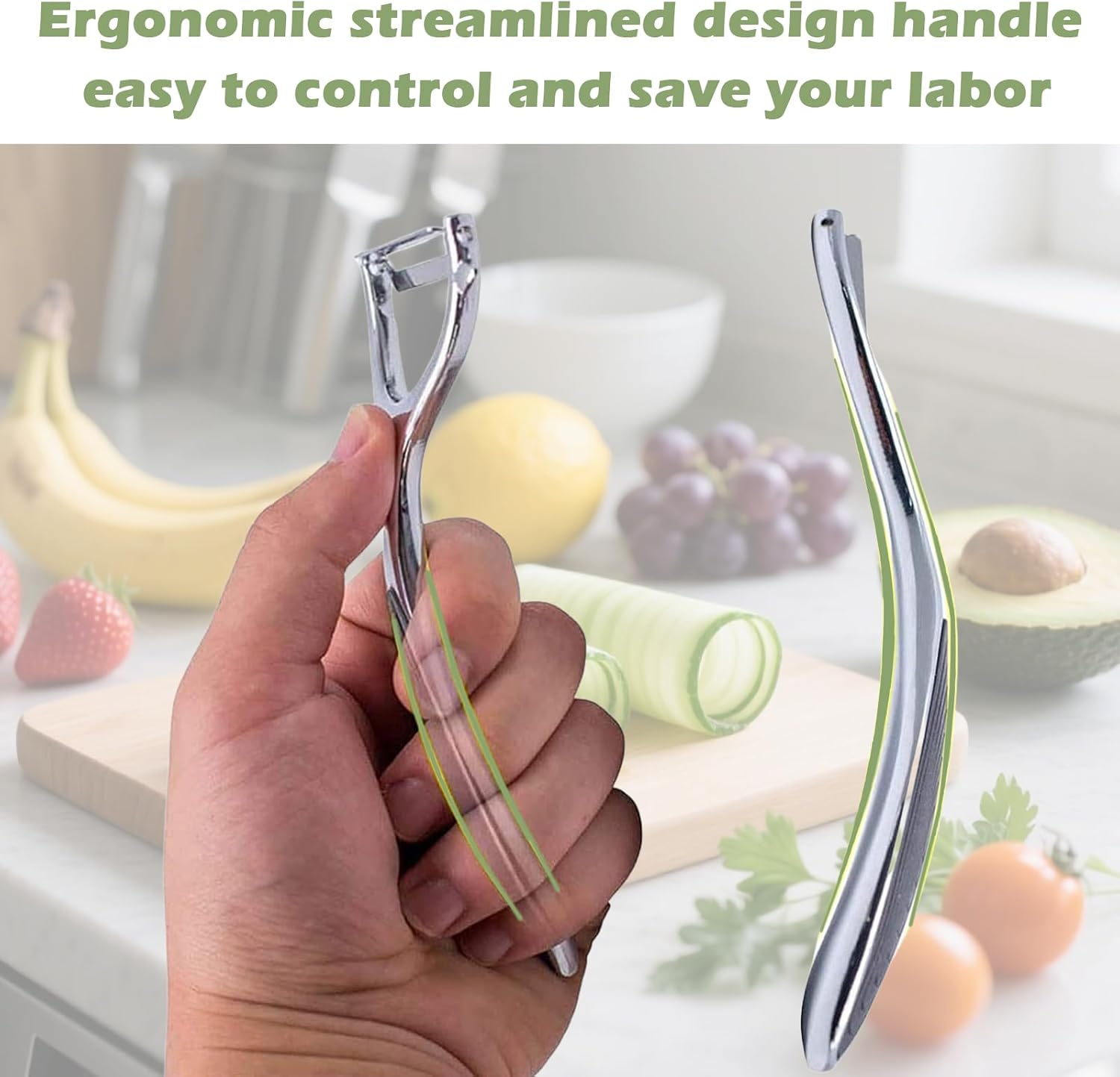 2Pcs Vegetable Peeler, Y & I Shape Swivel Blades Julienne Peeler, Potato Peeler, Stainless Steel Multi - Function Set for Kitchen and Household Use image number 5