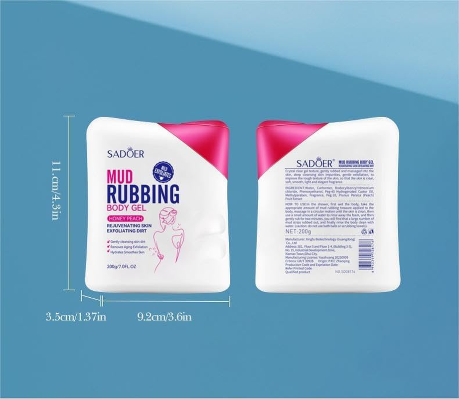 Honey Peach Rubbing Mud Bath Treasure, Decontamination and Oil Control Cleaning Matte Cream, Mud Bath Treasure, Matte Cream (Honey Peach Rubbing Mud Bath Treasure 200Ml) image number 3