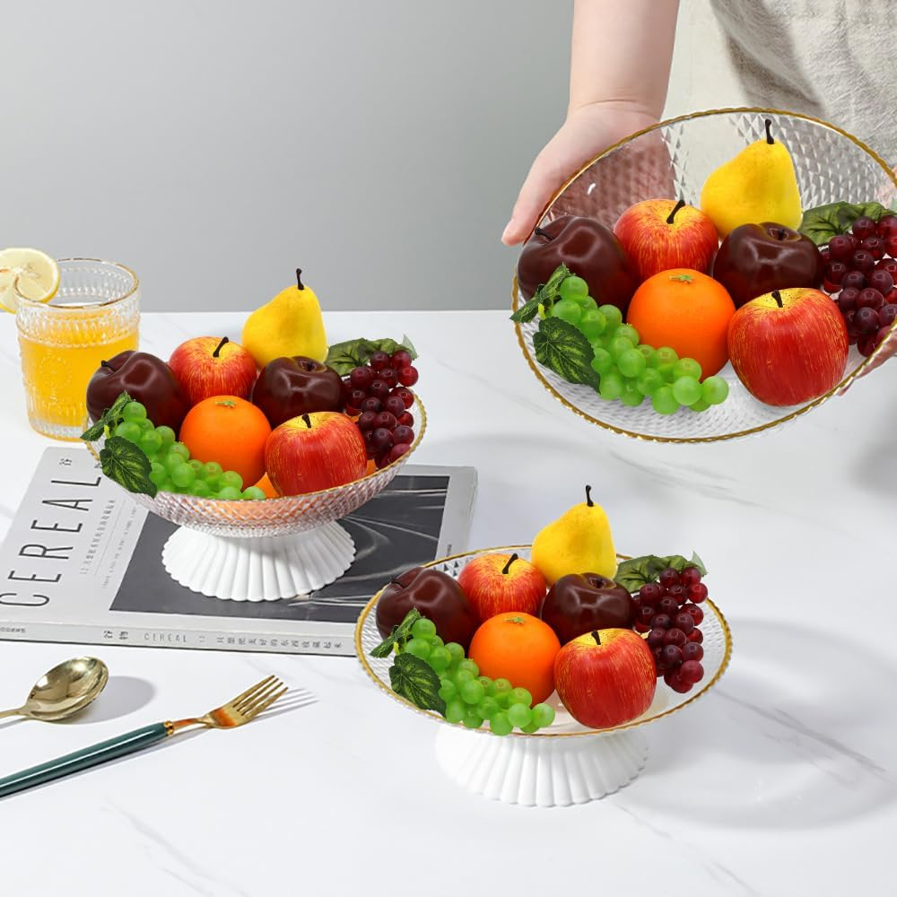 Artificial Fake Fruit, 8 Pcs Faux Fruit Centerpieces Dining Table Decorative, Lifelike Fruits Set Contain Fake Apple, Grape, Orange, Pear, Delicious Red Apple for Home Kitchen D&eacute;cor