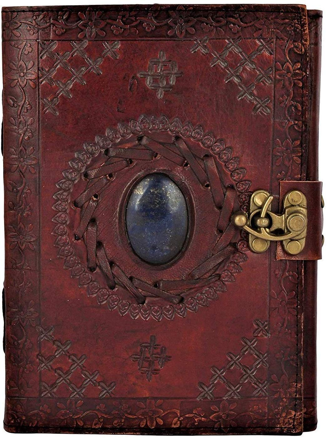 OVERDOSE LJ BROWN with Stone Leather Journal - Handmade Office Bound for Men & Women | Sketchbook| Notebook Diary - 5 X 7 Inches | 12 X 17 Cm | A6 image number 2