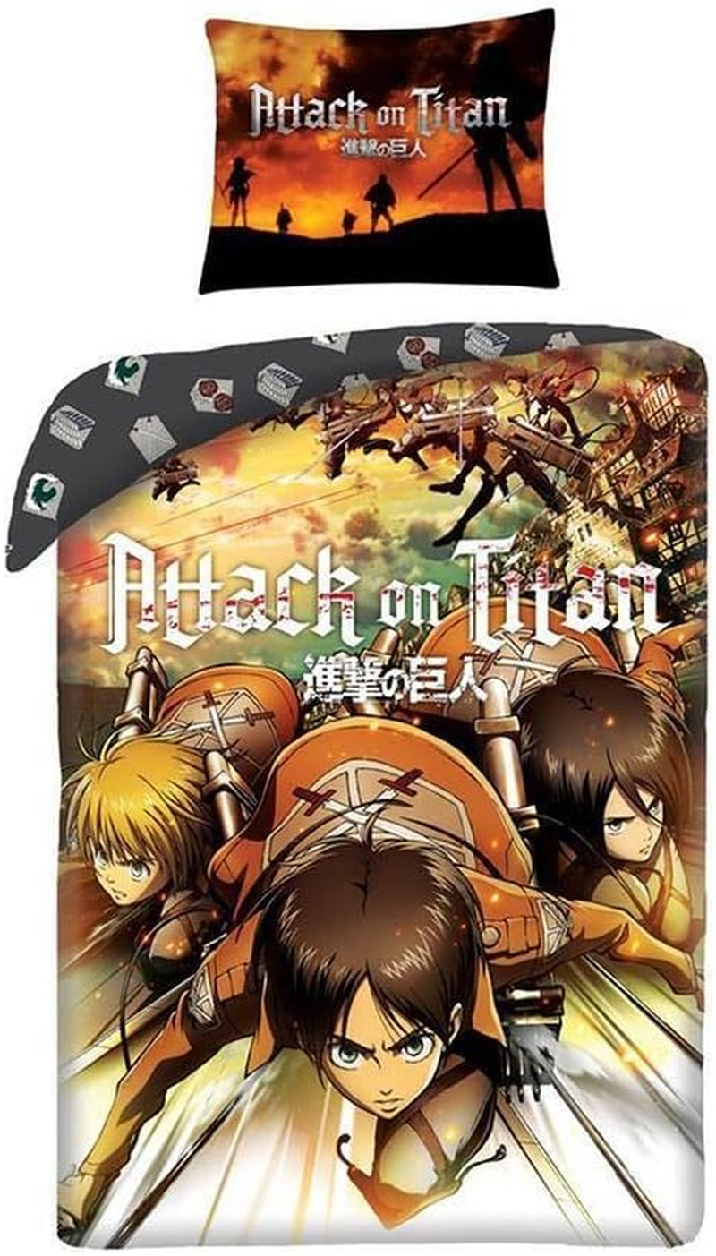Attack on Titans 100% Cotton Single Duvet Cover Set - European Size image number 2