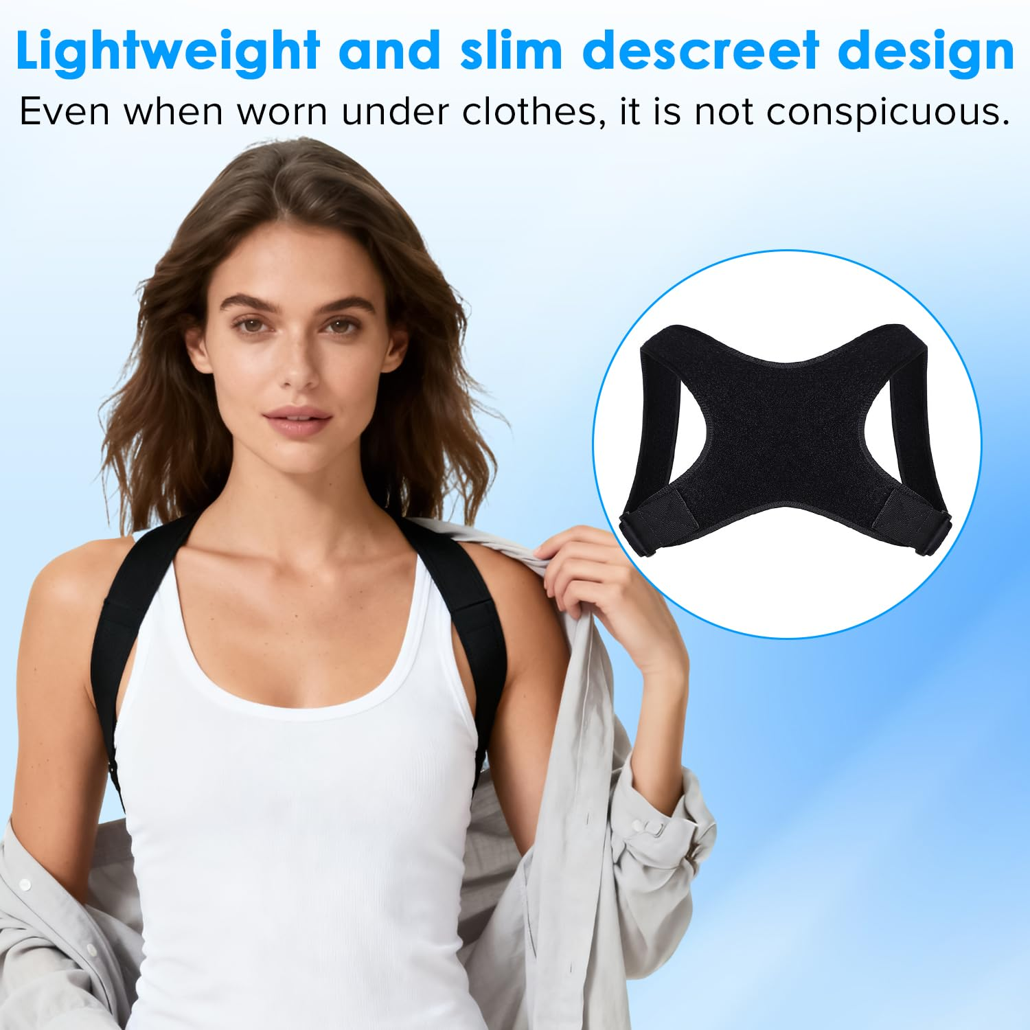 Posture Corrector for Men & Women ,Adjustable Upper Back Brace for Spine Alignment, Shoulder & Neck Support , Breathable Back Straightener for Clavicle, Slouching & Posture Correction Pain Relief