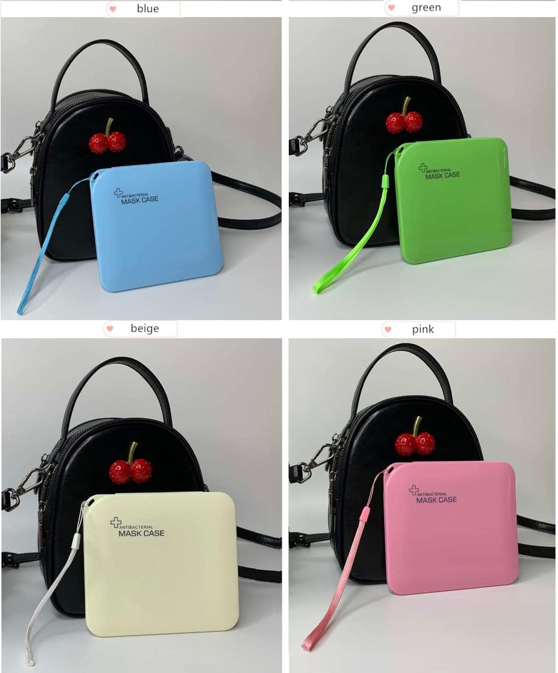 4 Pack Face Mask Case, Portable Storage for Masks, Pollution Prevention Hygiene Container Box, Lightweight Reusable Recyclable Protective Holder (Not Including Mask)