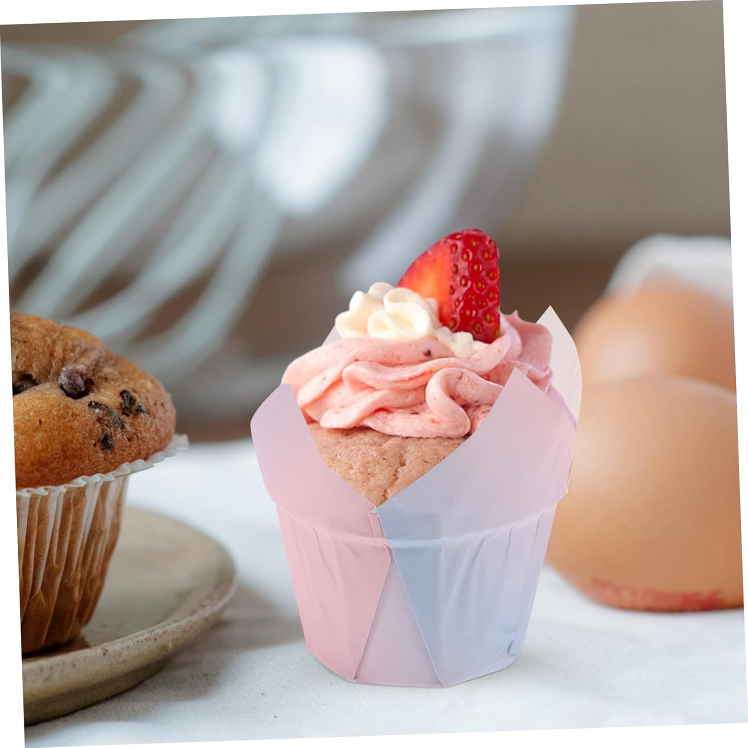50 Pack Tulip Cupcake Liners Baking Cups Paper Muffin Liners Elegant for Celebrations Baking Needs image number 6