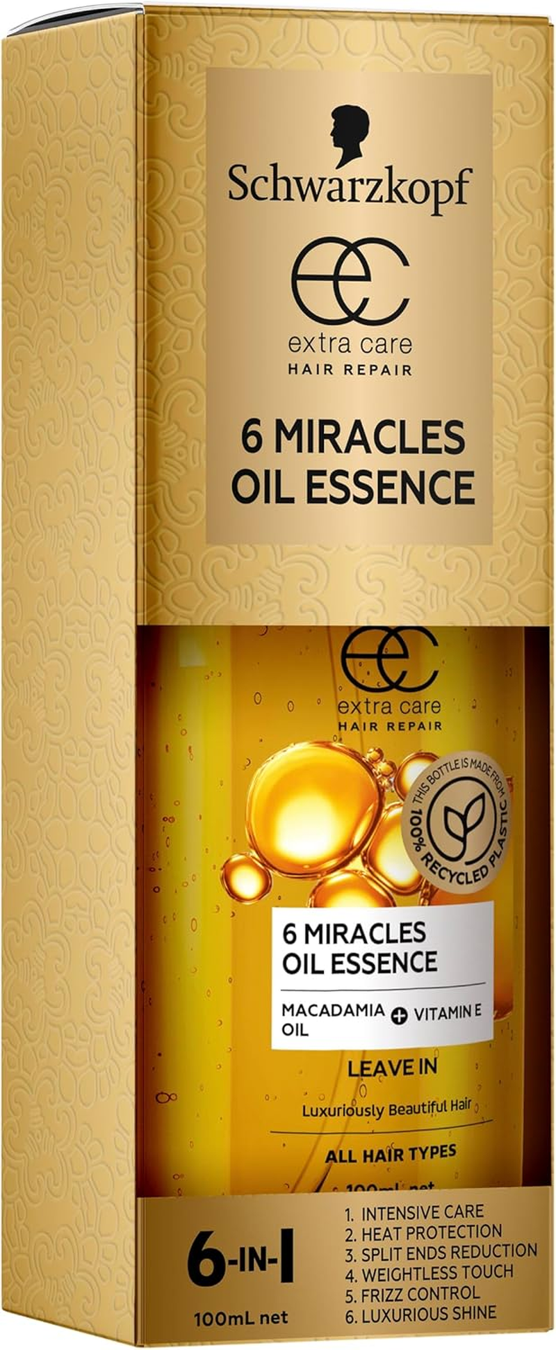 Schwarzkopf Extra Care 6 Miracles Oil Essence, Hair Oil, Deep Care & Repair, 100Ml image number 4