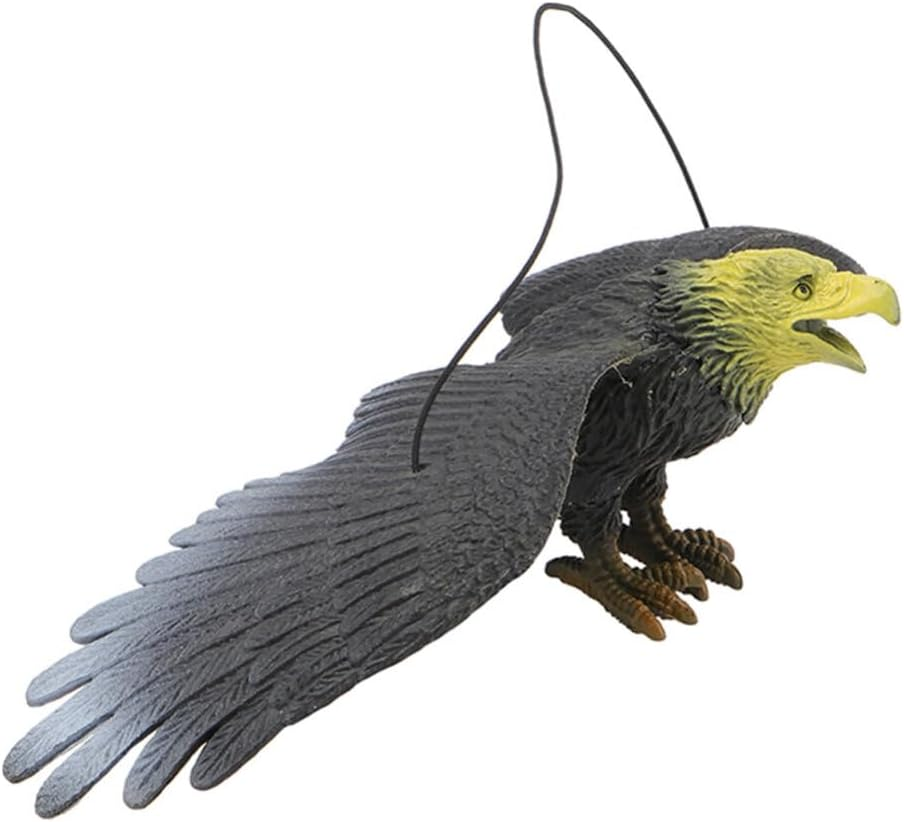 STOBAZA Owl Decoy, Lifelike Flying Hawk Decoy with Hanging Strings, Eagle Shaped Bird Deterrent, Fake Scarer, Cat Bird for Garden Decoration image number 5