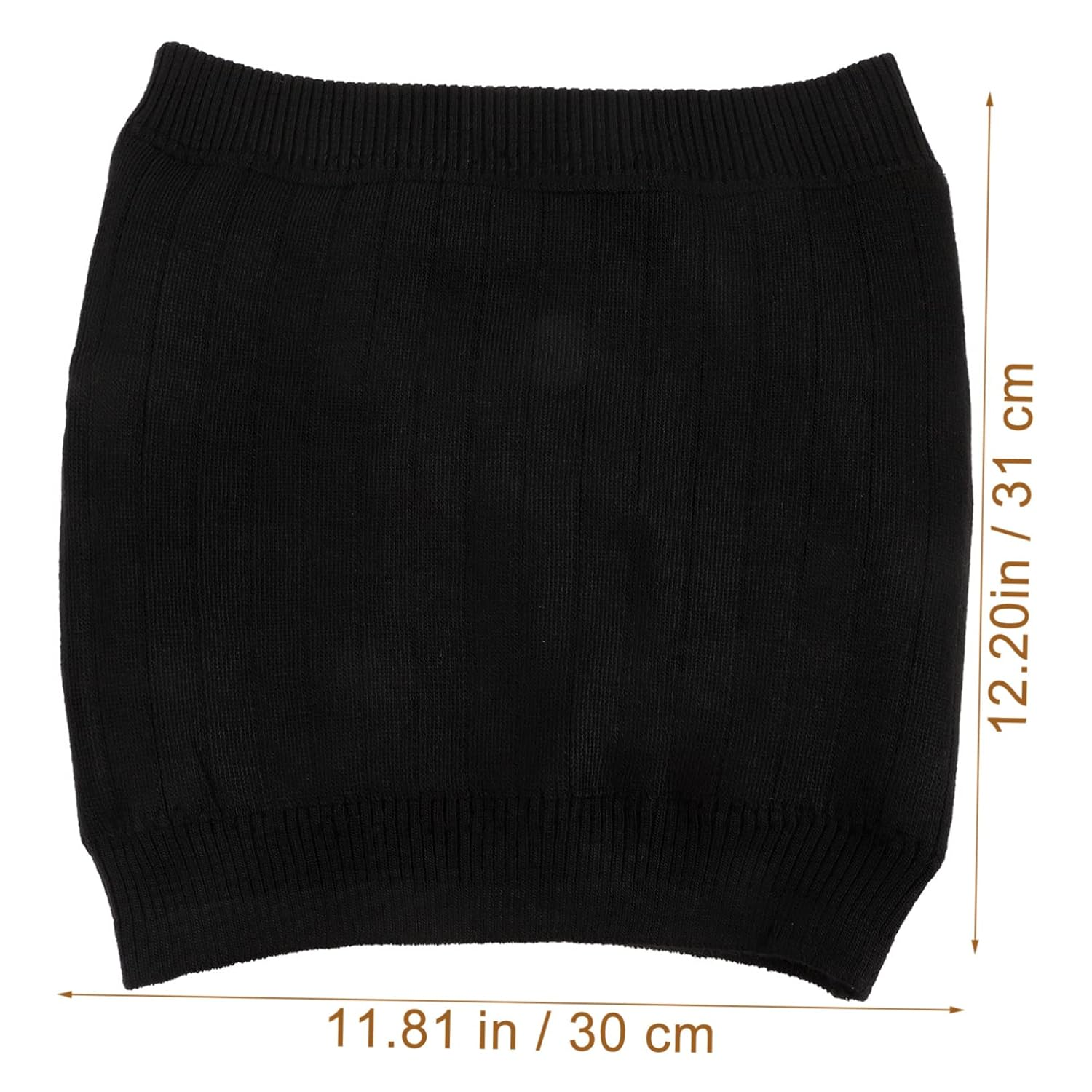 360&deg; Lambswool Waist Belt, Thickened Winter Waist Support Wear-Resistant Soft Fleece, Black Household Kidney Band for Cold Protection and Stomach Warming, Unisex Daily Use image number 2