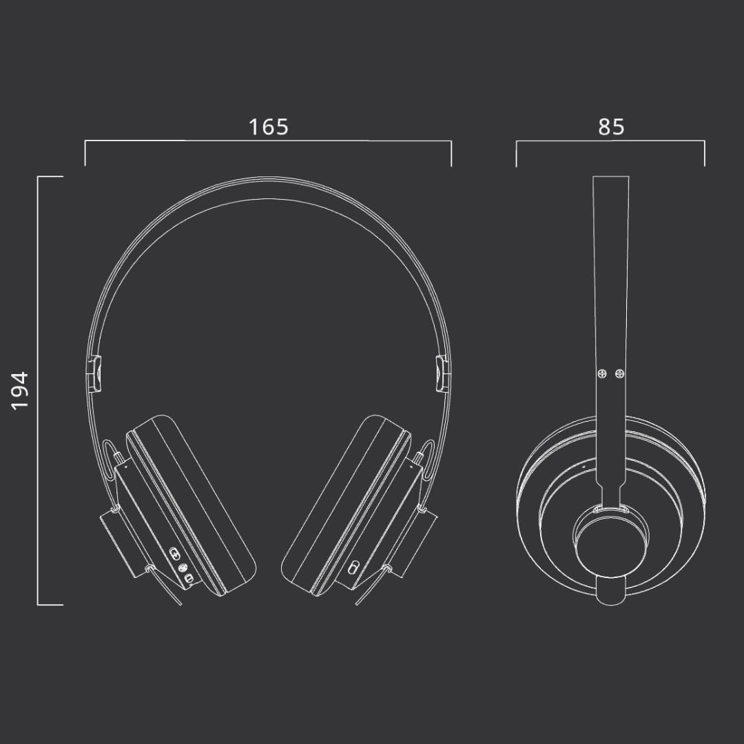 Muse M-298 SBR Bluetooth Headphones, ANC Noise Cancelling Over-Ear with 66 Hours Battery Life, USB-C, AUX & Hands-Free Function, Comfortable Headband image number 2