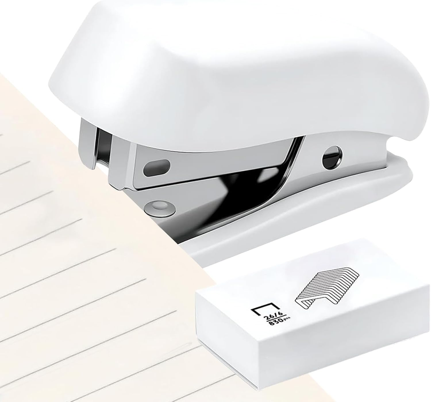 Mini Stapler - Built-In Staple Remover Office Stapler,Cute Booklet Paper Binding Tool Teacher Supplies for Desktop School Home Studio Classroom Outdoor - Blue image number 2