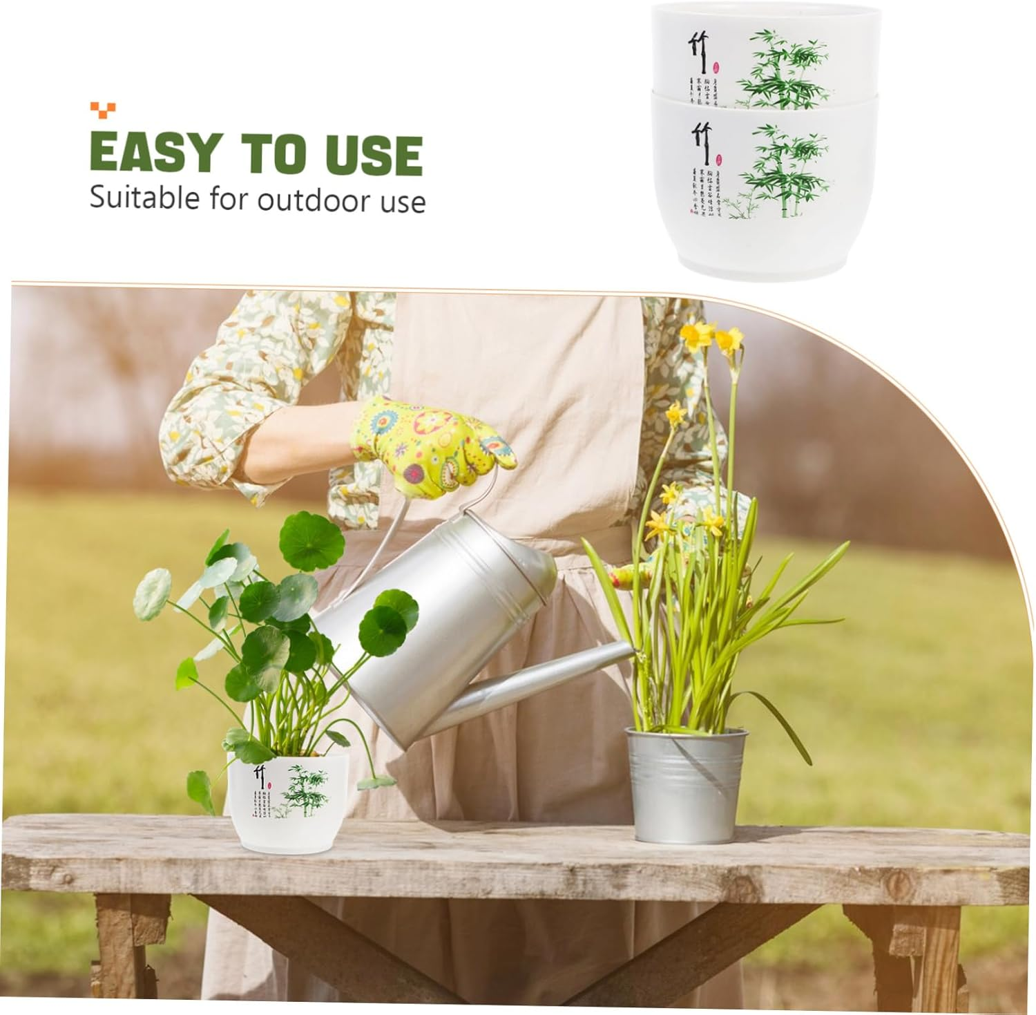 Sosoport 2Pcs Hydroponic Planter Bowl Home Gardening Pot Plastic Daffodil Pot for Indoor Outdoor Use - Multi image number 5