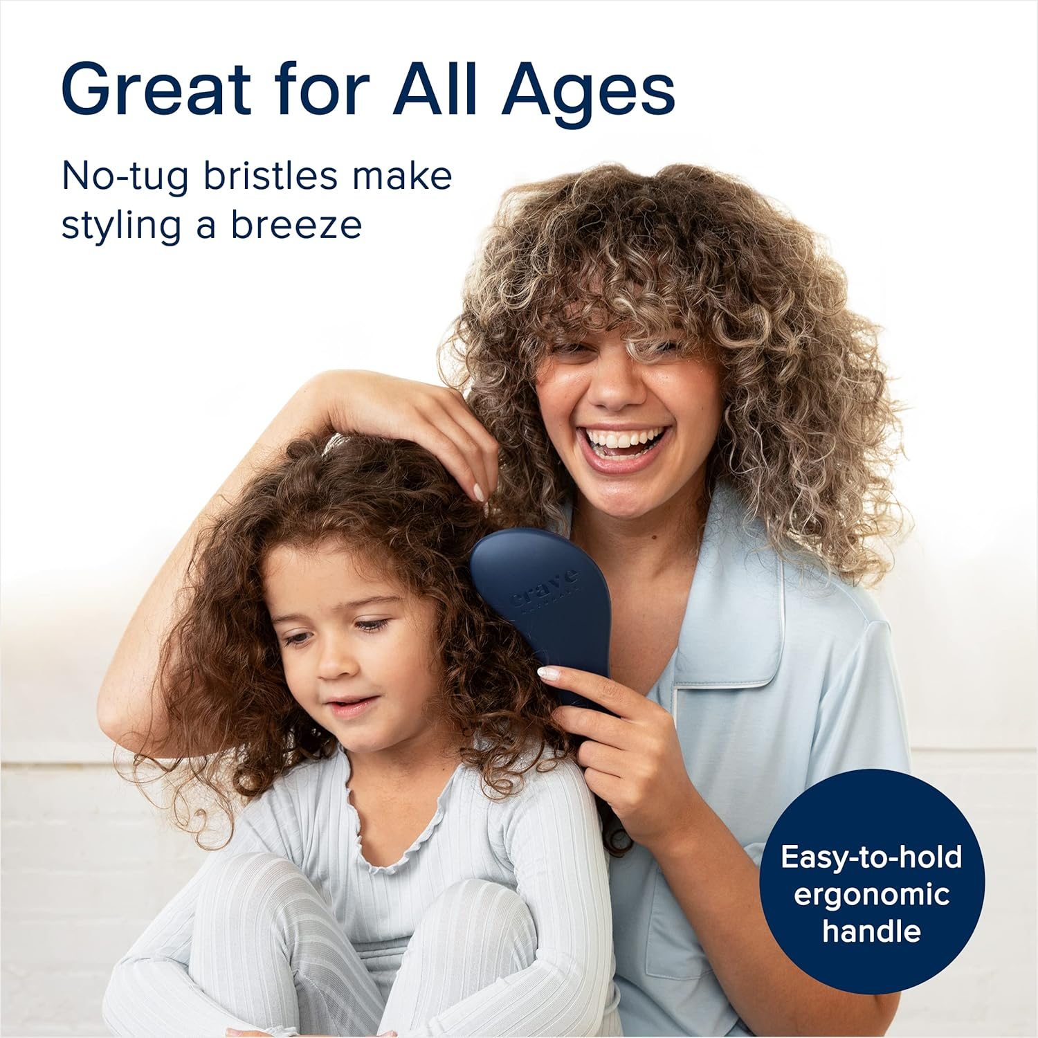Detangling Brush - Glide Thru Detangler Hair Comb or Brush - No More Tangle - Adults & Kids - (Blue) image number 4