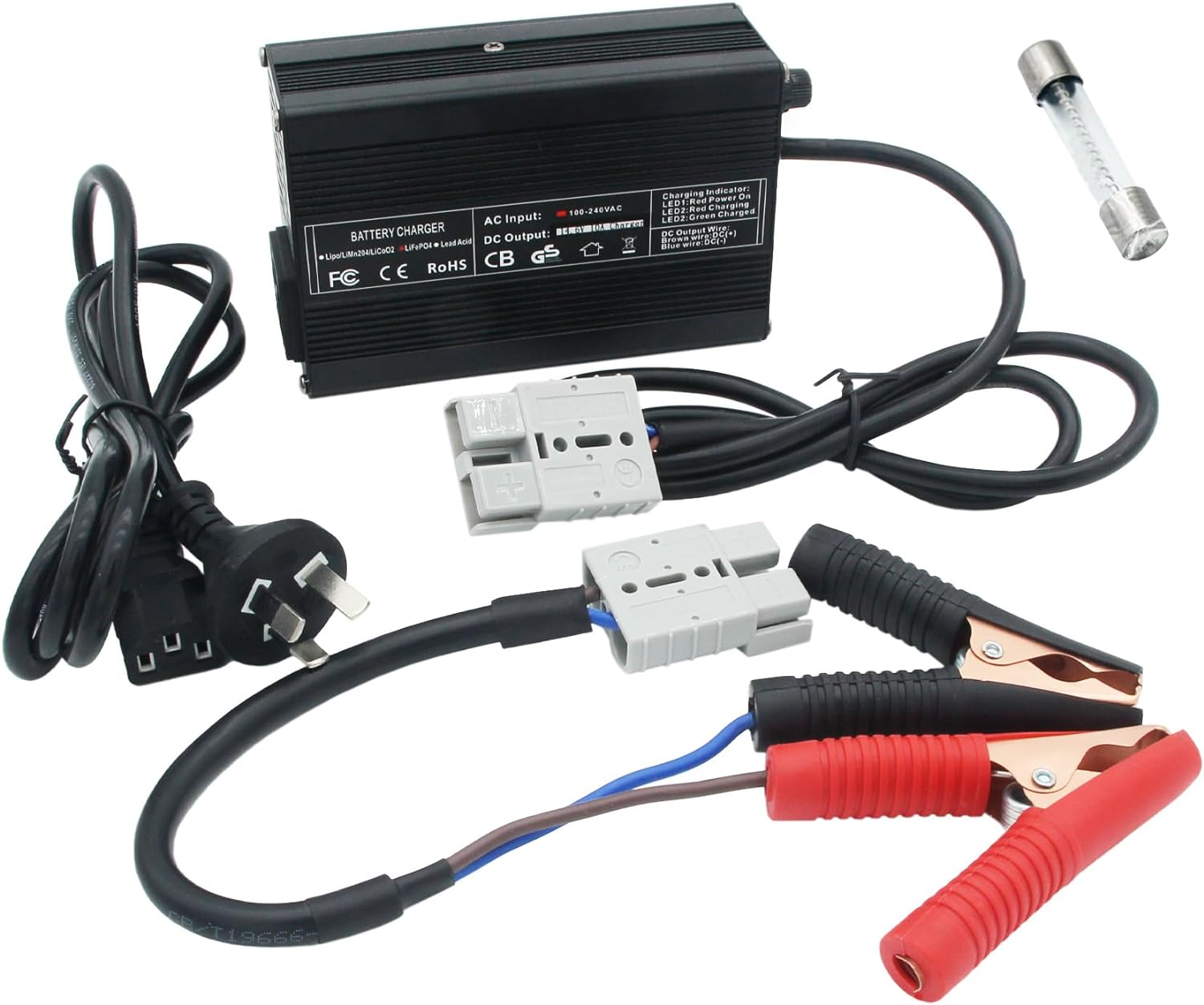 DIGISHUO 14.6V Lifepo4 Charger 14.6V 10A 12V 10A Lifepo4 Batt Ery Charger | with Andersn Plug and Clip | Multi-Stage Intelligent Maintainer for 12V Lithium Iron Phosphate Batteries image number 6