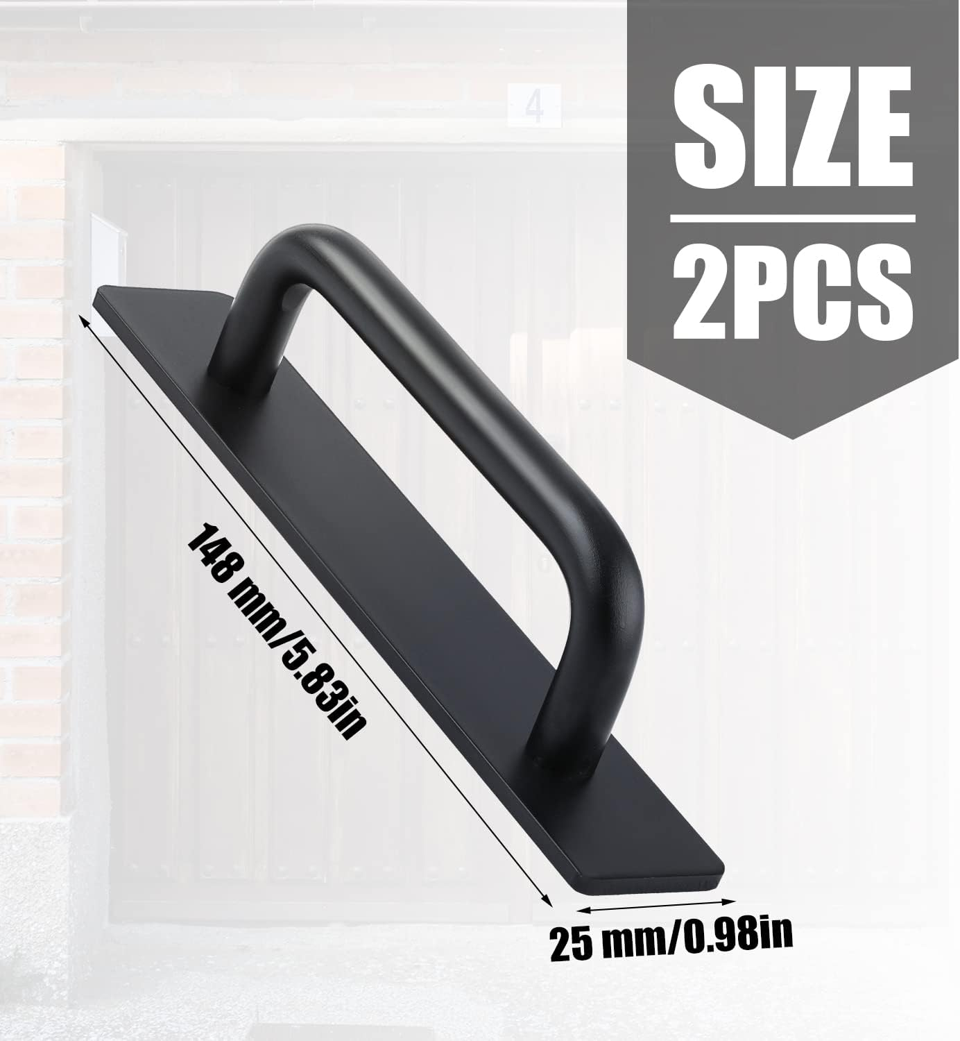 SAVITA 148Mm Self Adhesive Door Handle Pull, 2Pcs Self Stick Peel and Stick Kitchen Cabinet Handles Push Pull Handles for Kitchen Cabinet Drawer Closet Handles (Matte Black) image number 3