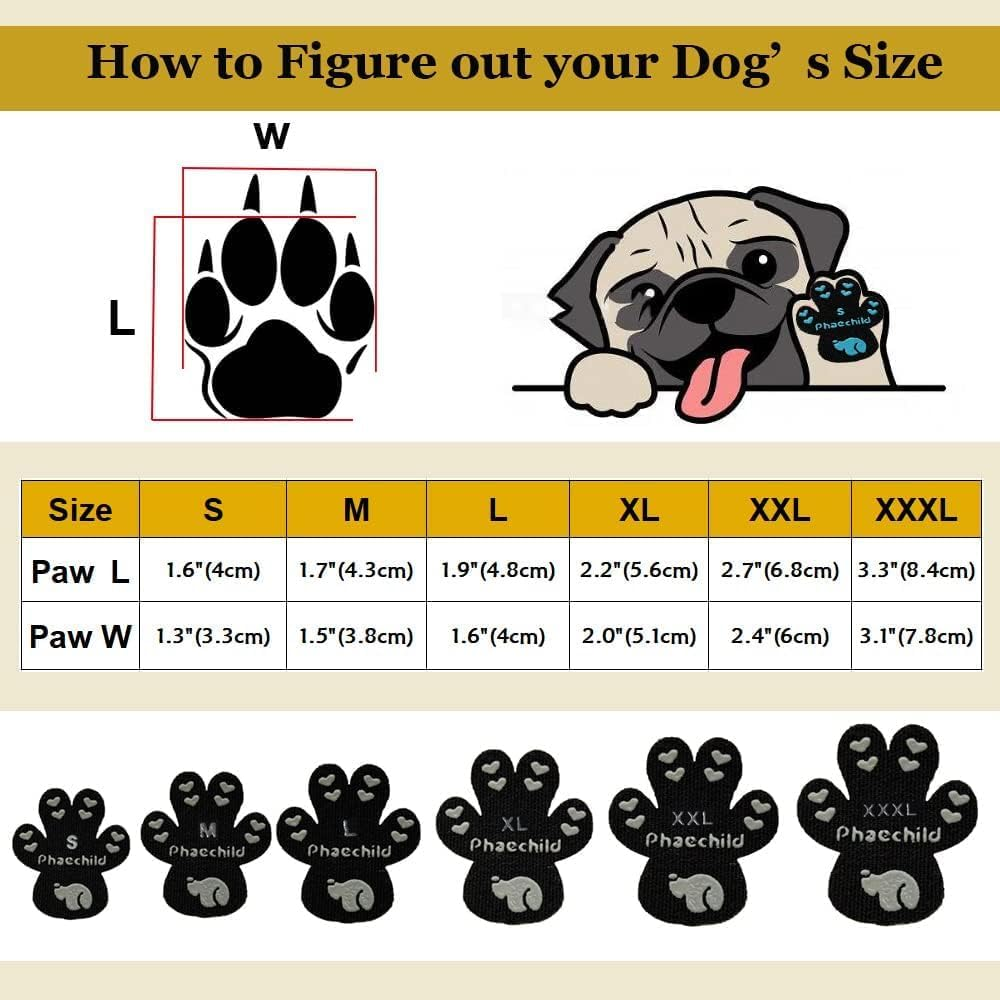 Phaechild Dog Paw Pads Anti-Slip Grips,Dog Paw Protectors for Senior Dogs on Hot Pavement 20 Sets 80 Pads Multicolor S image number 1