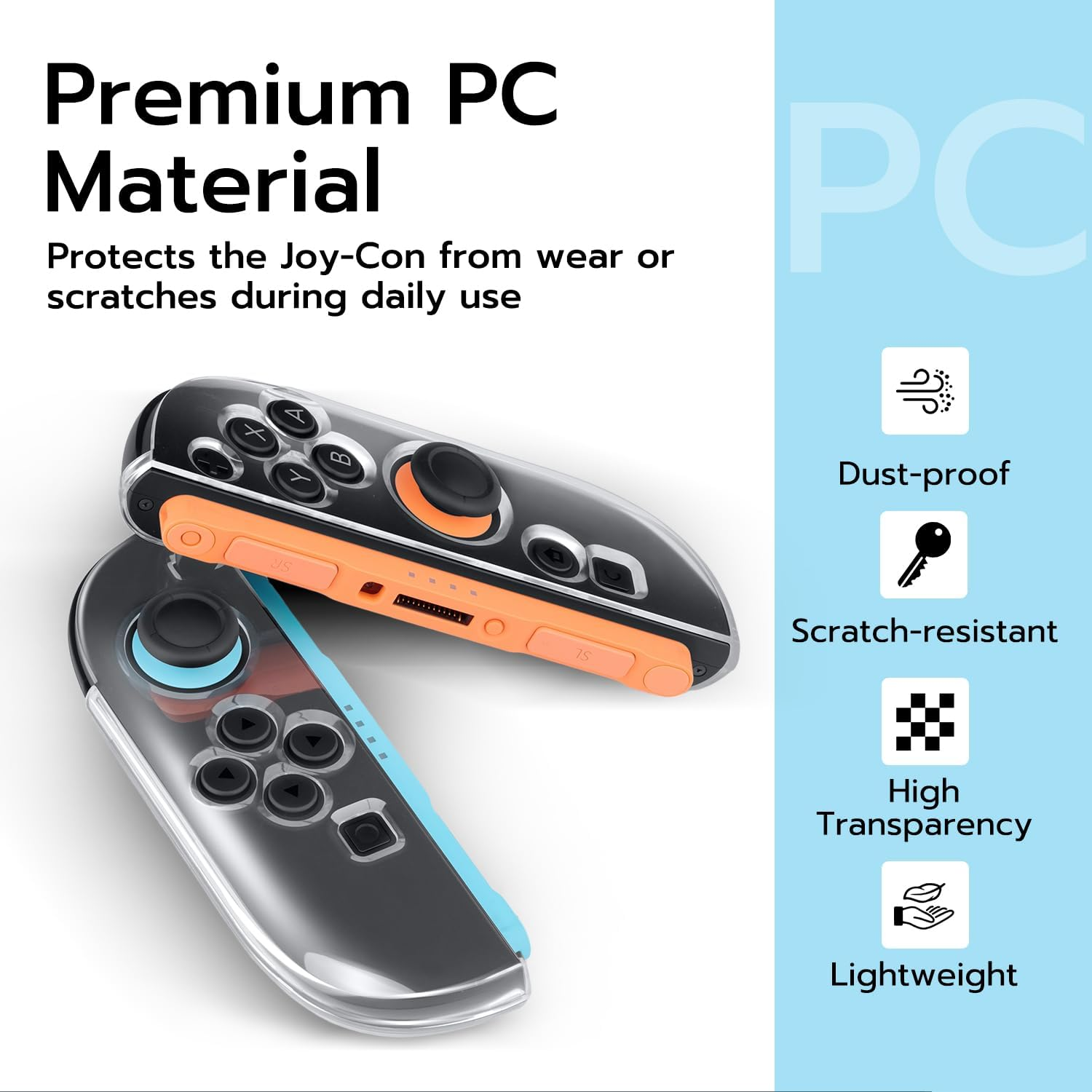 Mcbazel Protective Case for N-Switch 2 Joy Con Accessories,Clear PC Cover -Split Design, Lightweight&Eco-Friendly,Easy Install for Full Protection&Hd Transparency image number 3