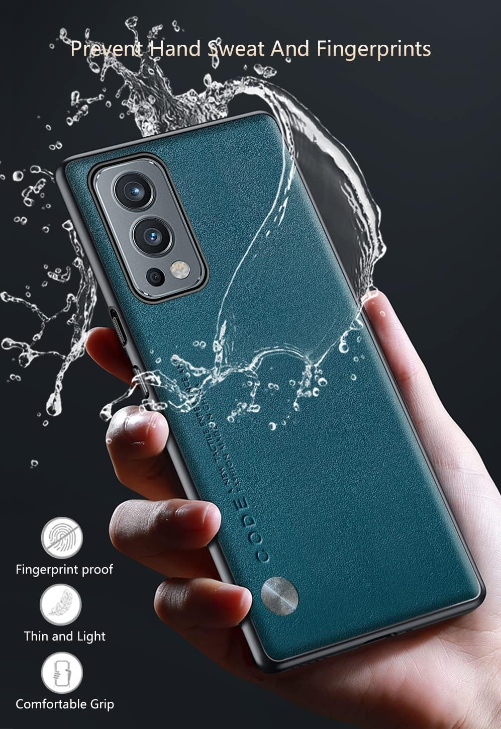 Puxssul for Oneplus Nord 2 5G Case, Soft TPU Synthetic Leather Case, Extremely Lightweight Ultralight Camera Protection Leather Case for Oneplus Nord 2 5G (Teal) image number 3