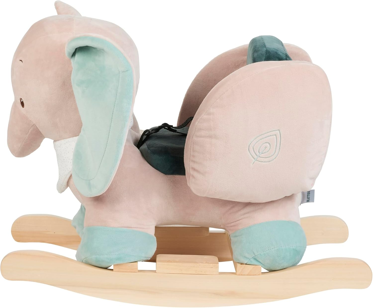 Nattou Rocking Animal of Polyester (Terry Cloth), Elephant-Axel, 63 X 33 X 45 Cm, Luna and Axel, Green/Beige image number 4