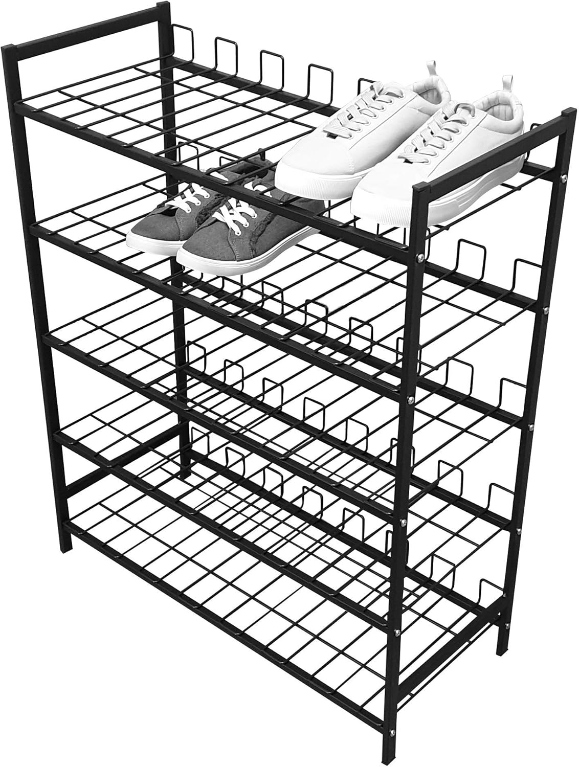 L.T. Williams 8999 5 Tier Shoe Rack Blackpowder Coated Shoe Rack, Black image number 1