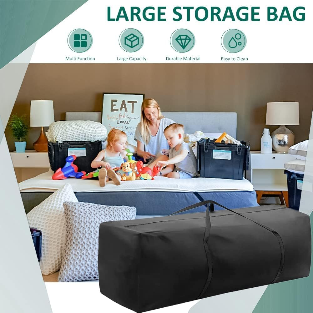 Patio Cushion Cover Storage Bag Water-Resistant Outdoor Rectangular Storage Bag with Handles for Furniture Cushions, Patio Furniture Seat, Christmas Tree (116 * 47 * 51CM) image number 4