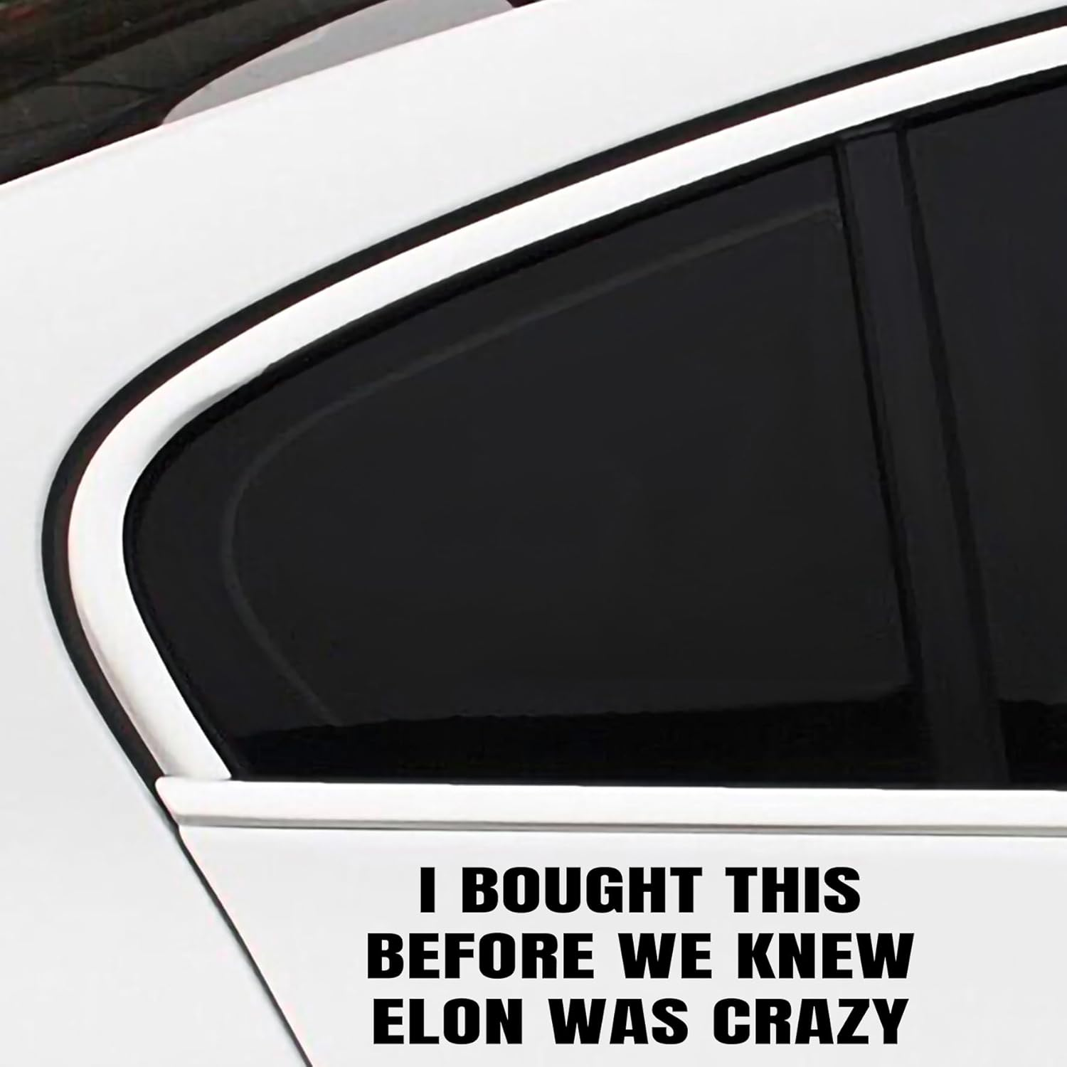 Anti Elon Car Decal Bumper Sticker I Bought This before We Knew Elon Was Crazy! Elon Musk Elon Sucks Vinyl Decal Cling for Car Bumper, Laptop, Wall, Window (Black) - Black image number 3