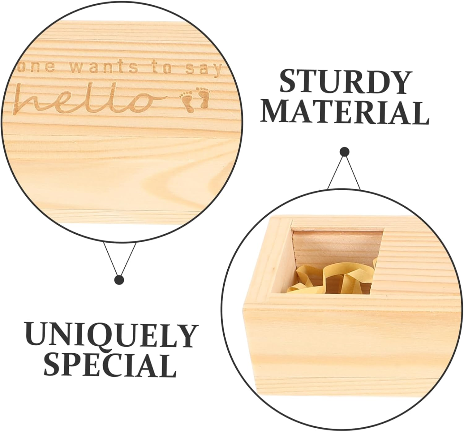 Elegant Wooden Pregnancy Test Box Delicate Announcement Keepsake Container Newborn Box image number 6