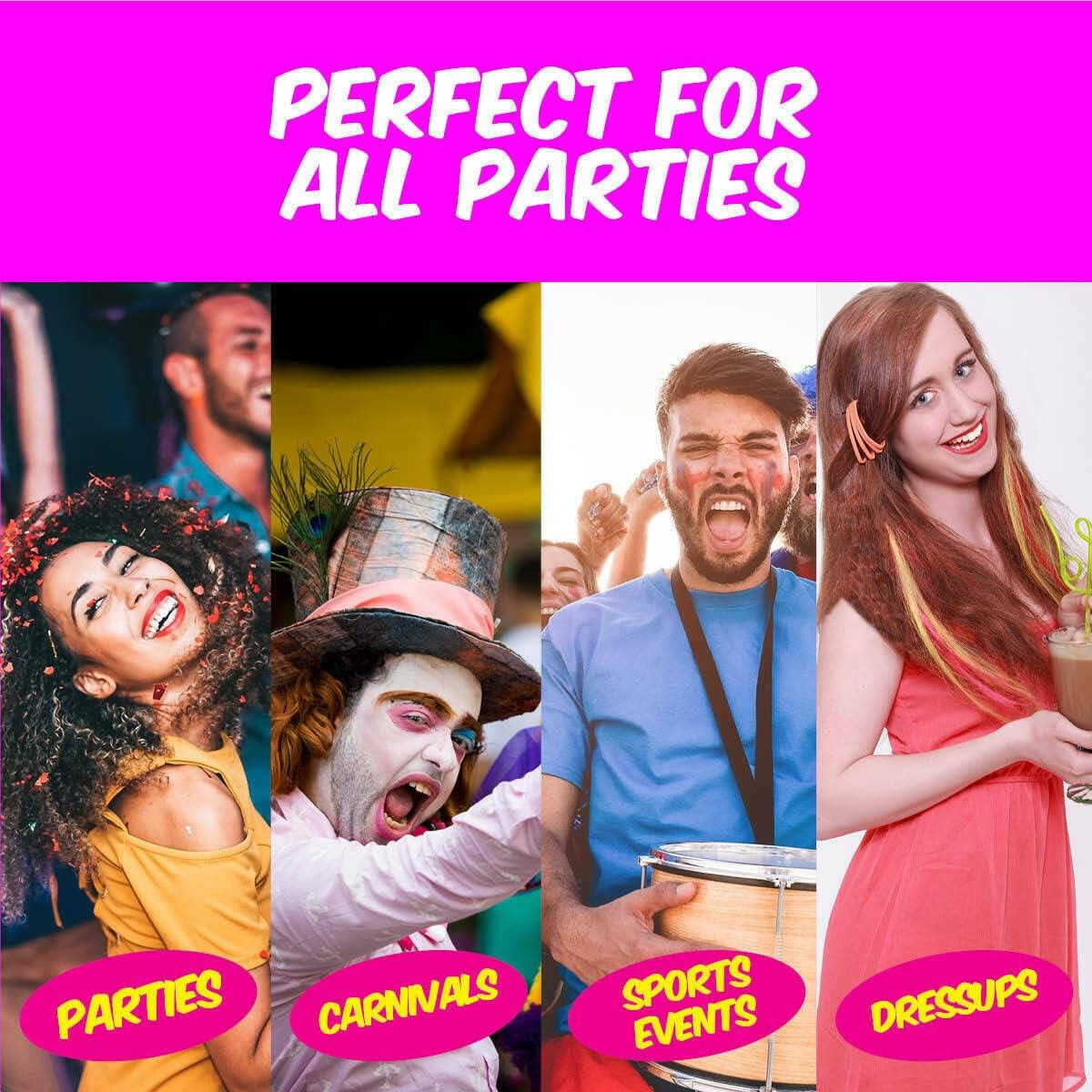 Party Central Non-Sticky Fluro Colour Hair Spray 125 Ml, Blue image number 2