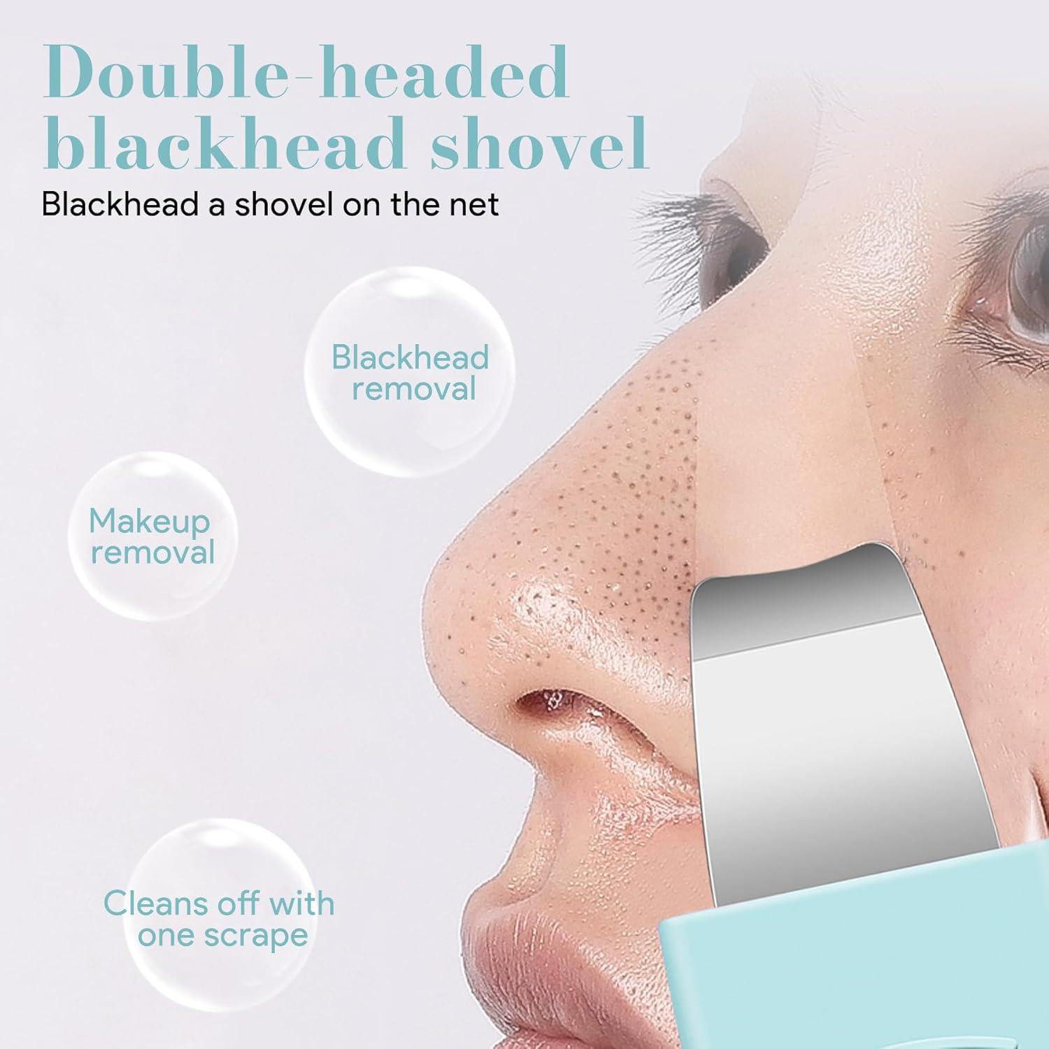 Blackhead Remover Tool &ndash; Dual-Head Pore Scraper for Deep Cleansing, Gentle & Painless Nose Scraper, Skin Scrubber Face Spatula with Protective Cap, Safe & Made from Silicon image number 5