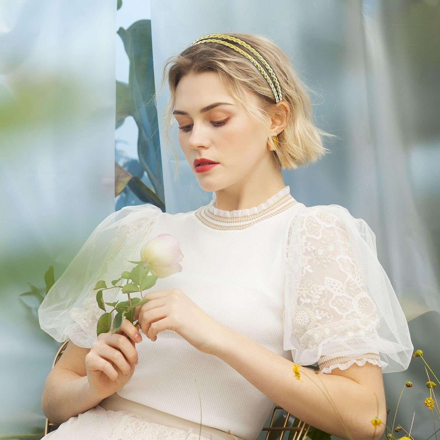 3 X Braided Headbands, Adjustable Elastic Headband, Stylish and Simple Hair Accessories, Classic and Versatile Hair Accessories. image number 1