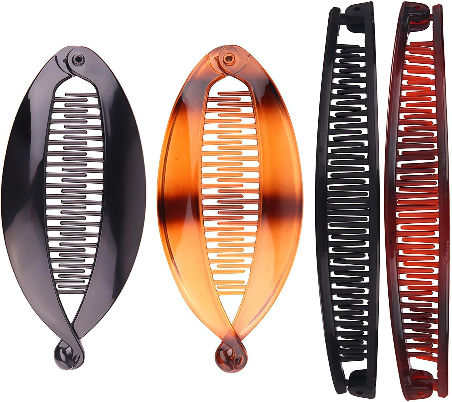 AYNKH 4 Pieces Banana Hair Clips, Women Clips Long Hair Ponytail Plaiter Set for Fine and Thick Hair for Girls image number 2